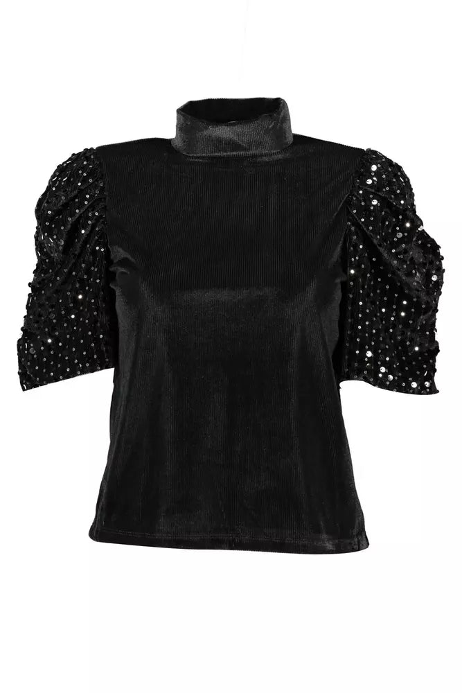 Desigual Chic Puff Sleeve High Collar Top