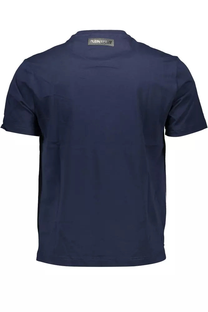 Plein Sport Sleek Blue Cotton Crew Neck Tee