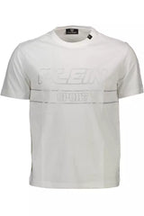 Plein Sport Pristine White Cotton Tee with Bold Accents