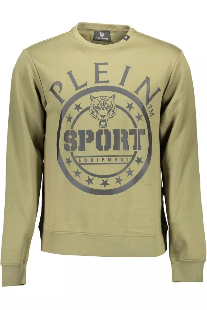 Plein Sport Green Cotton Men Sweater