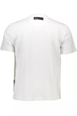 Plein Sport Sleek White Cotton Crew Neck Tee with Contrasting Details