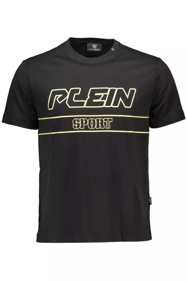 Plein Sport Sleek Cotton Crew Neck Tee with Iconic Print