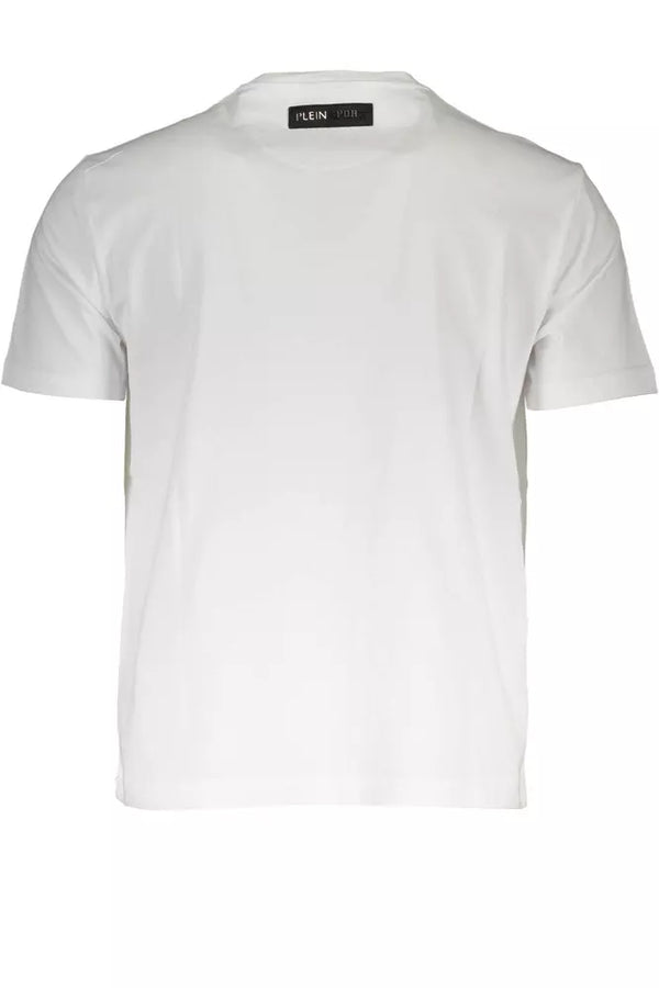 Plein Sport Sleek White Crew Neck Tee with Bold Print