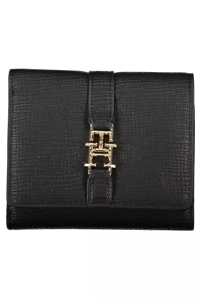 Tommy Hilfiger Elegant Black Polyethylene Trifold Wallet