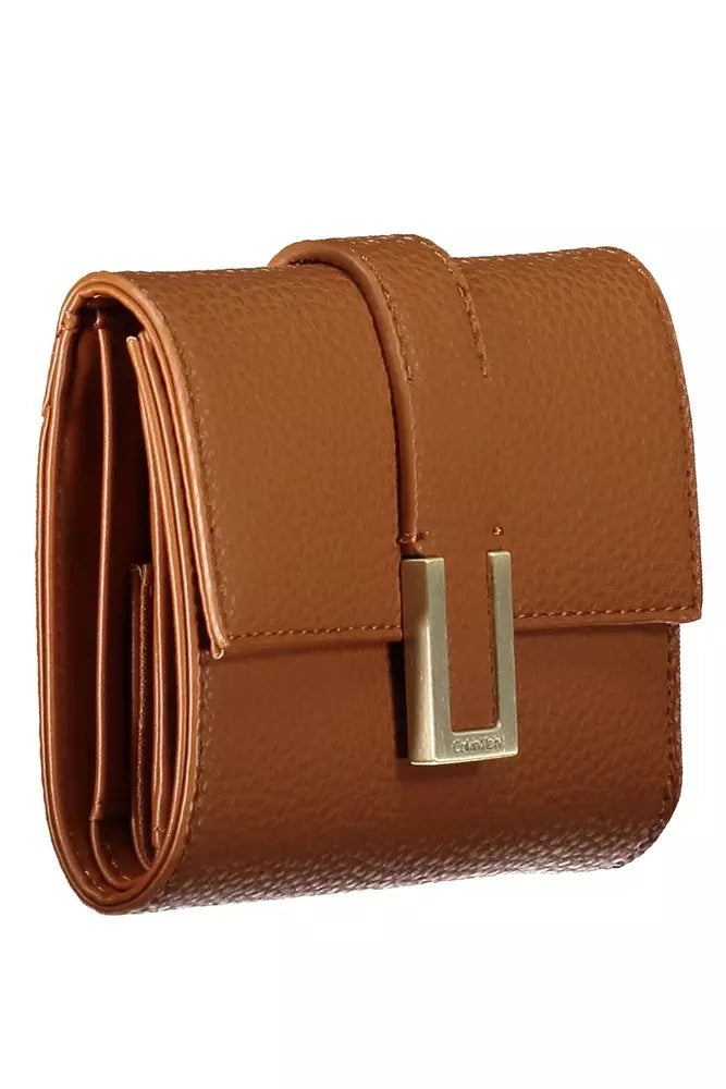 Calvin Klein Chic Brown Contrast Detail Snap Wallet