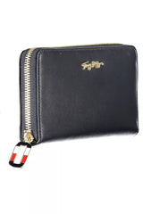 Tommy Hilfiger Elegant Blue Leather Wallet with Multiple Compartments