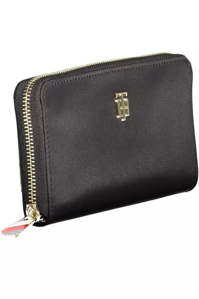 Tommy Hilfiger Sleek Black Nylon Compact Wallet