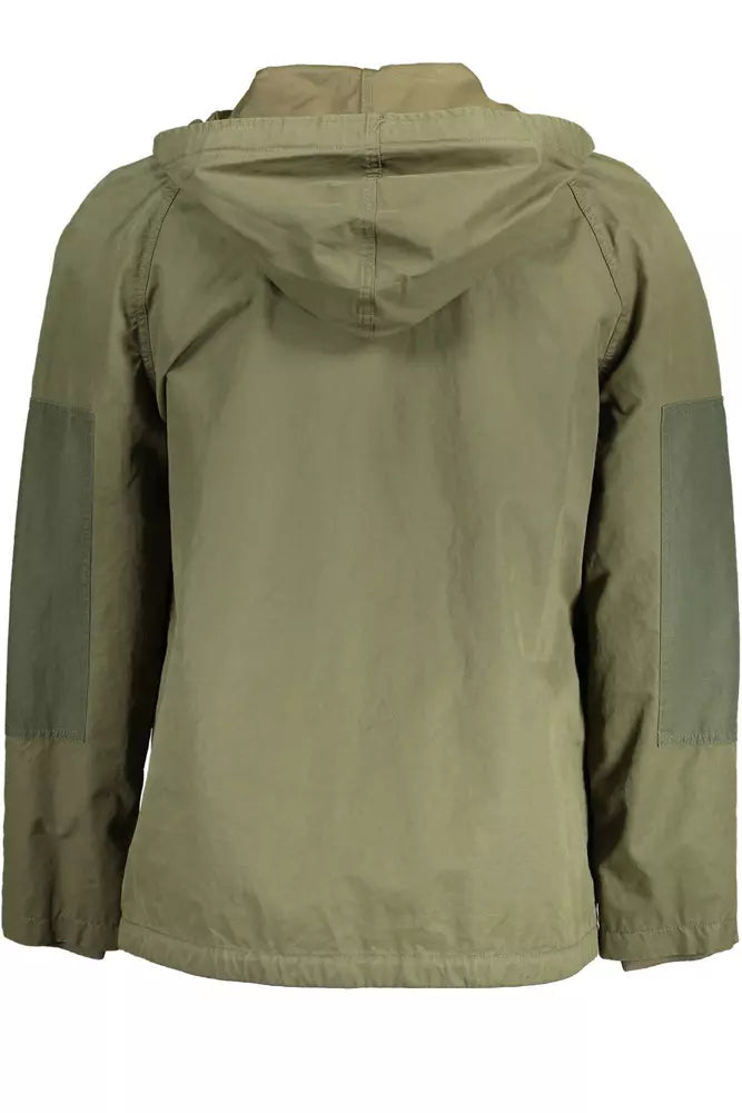 Gant Elegant Green Cotton Blend Hooded Jacket