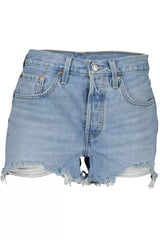 Levi's Chic Light Blue Denim Shorts with Worn Effect