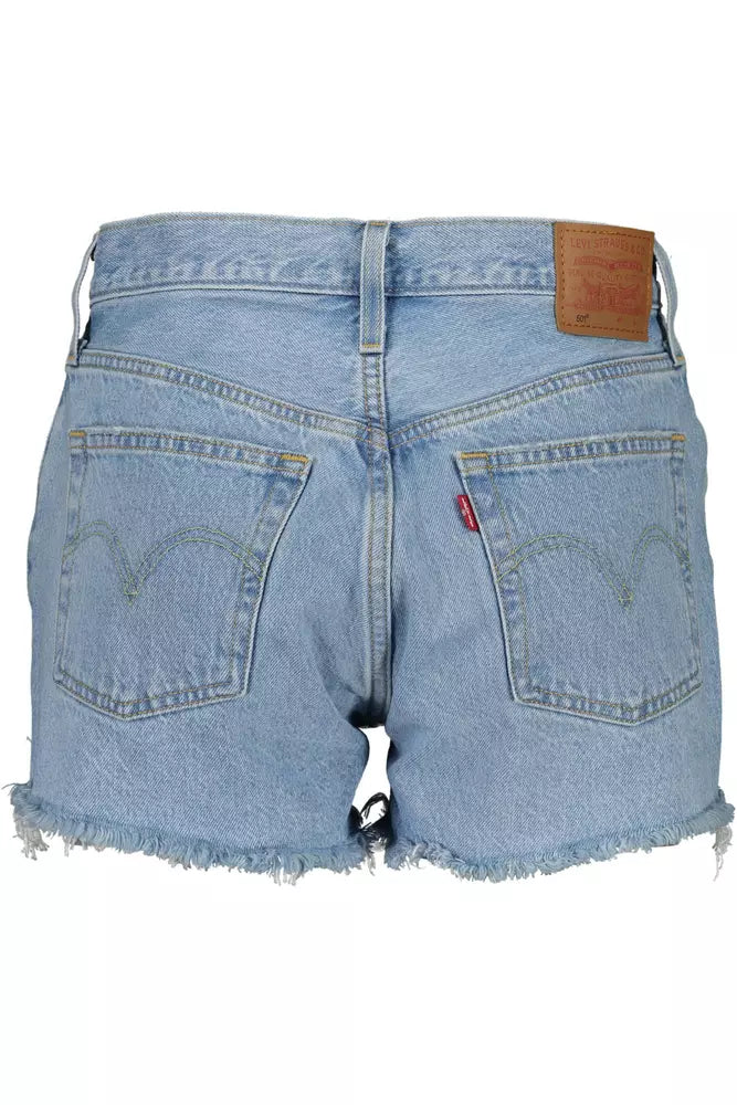 Levi's Chic Light Blue Denim Shorts with Worn Effect