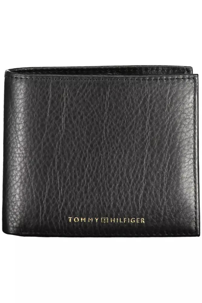 Tommy Hilfiger Elegant Black Leather Men's Wallet with RFID Blocker