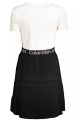 Calvin Klein Chic Contrast Skirt Dress with Logo Detail