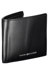 Tommy Hilfiger Elegant Black Leather Wallet with Logo Detail