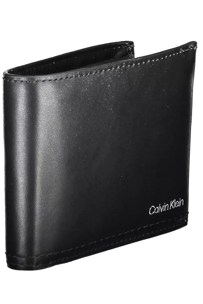 Calvin Klein Elegant Black Leather Bi-Fold Wallet