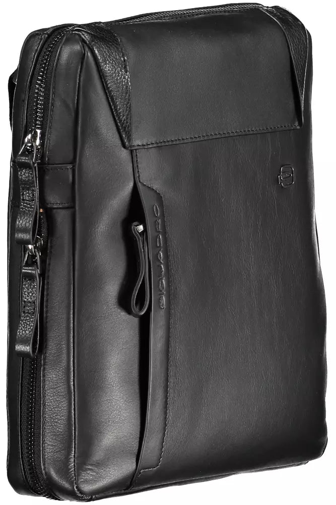 Piquadro Elegant Black Leather Shoulder Bag