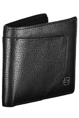 Piquadro Sleek Black Leather Bifold Wallet with RFID Block