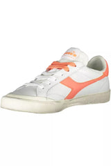 Diadora Elegant White Leather Lace-Up Sneakers