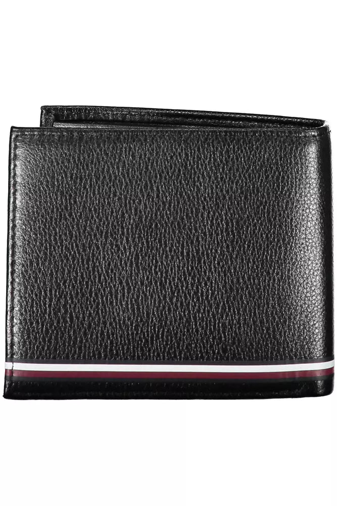 Tommy Hilfiger Elegant Black Leather Bifold Wallet