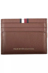 Tommy Hilfiger Elegant Brown Leather Card Holder