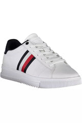 Tommy Hilfiger Elevated White Leather Sneakers with Logo