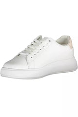 Calvin Klein Chic White Lace-Up Sneakers with Logo Detail