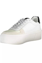 Calvin Klein Sleek White Platform Sneakers with Contrast Details