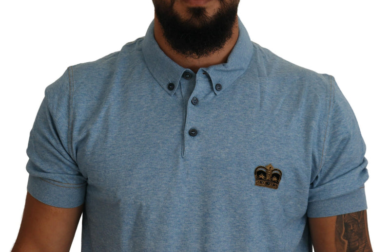 Dolce & Gabbana Regal Crown Polo Tee in Blue