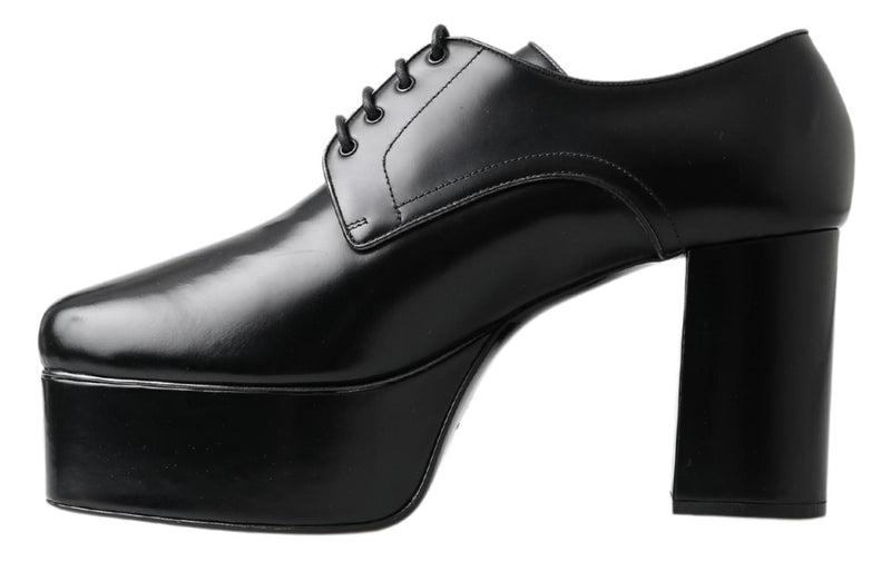 Dolce & Gabbana Elegant Black Leather Derby Dress Shoes