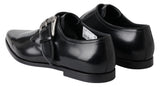 Dolce & Gabbana Elegant Black Leather Monk Strap Shoes