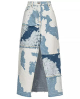 PINKO Elegant Denim Skirt with Sequin Details