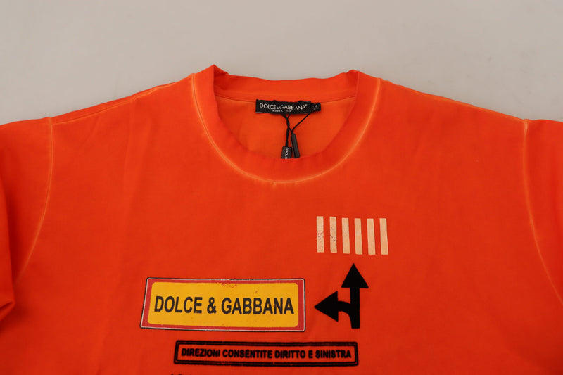 Dolce & Gabbana Elegant Crew Neck Orange Tee