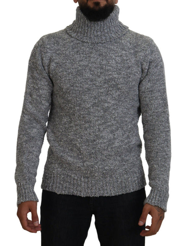 Dolce & Gabbana Elegant Gray Wool-Blend Turtleneck Sweater