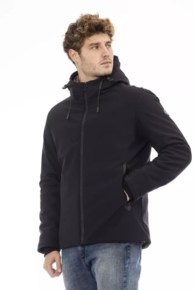 Baldinini Trend Black Polyester Men Jacket