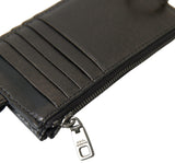 Dolce & Gabbana Elegant Black Leather Lanyard Cardholder