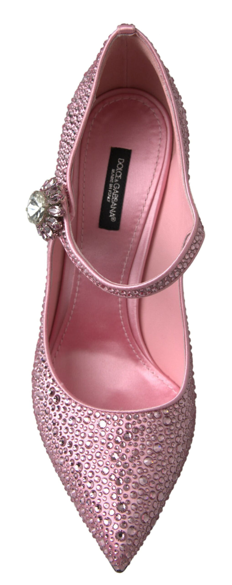 Dolce & Gabbana Pink Crystal Brooch Mary Jane Stilettos