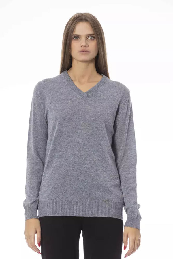 Baldinini Trend Gray Wool Women Sweater