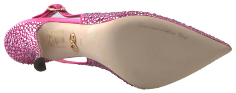 Dolce & Gabbana Elegant Slingback Heels in Pink Silk Blend