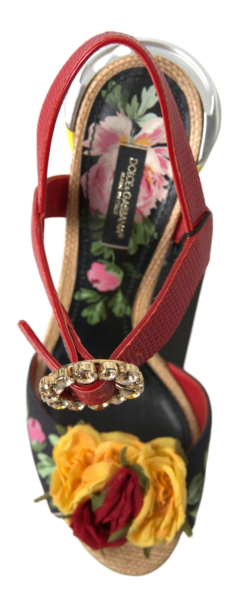 Dolce & Gabbana Elegant Ankle Strap Sandals with Crystal Buckle