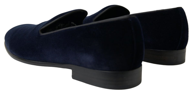 Dolce & Gabbana Elegant Blue Velvet Loafers for Men