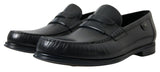 Dolce & Gabbana Elegant Black Leather Mens Loafers