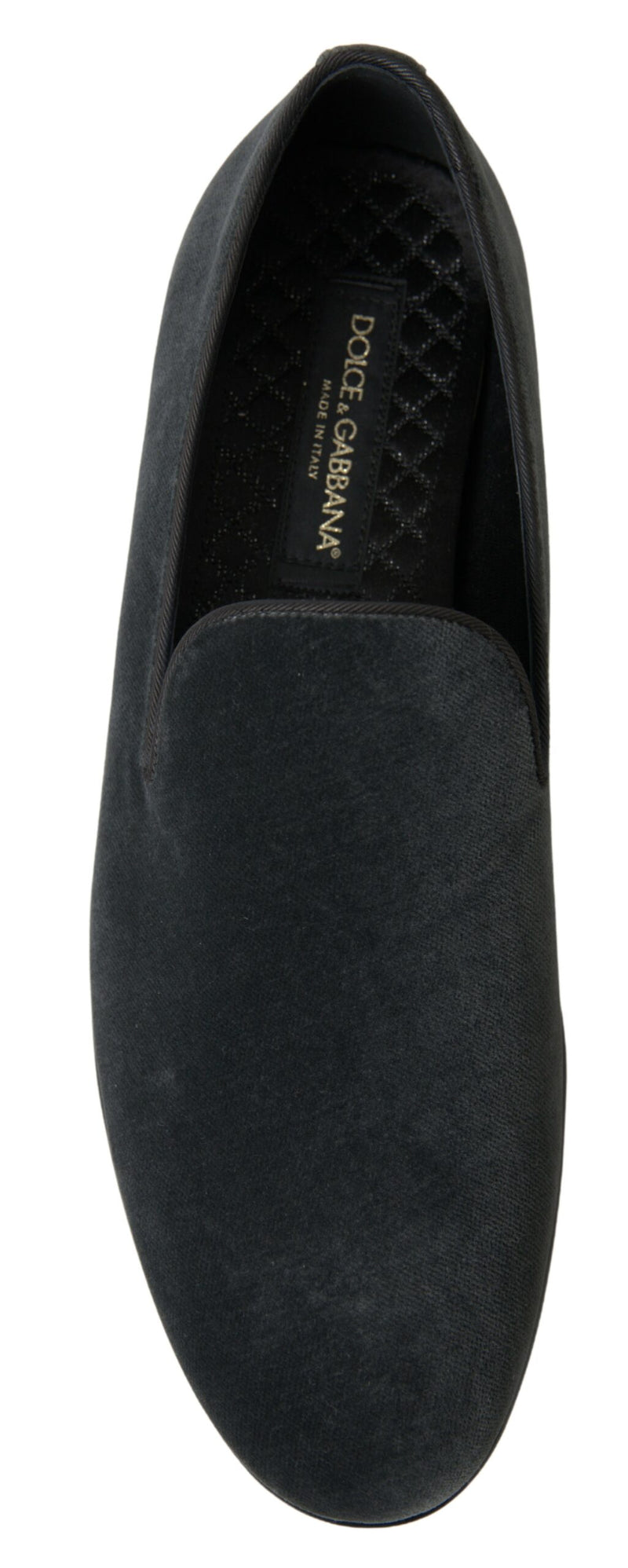 Dolce & Gabbana Elegant Gray Velvet Loafers for Men