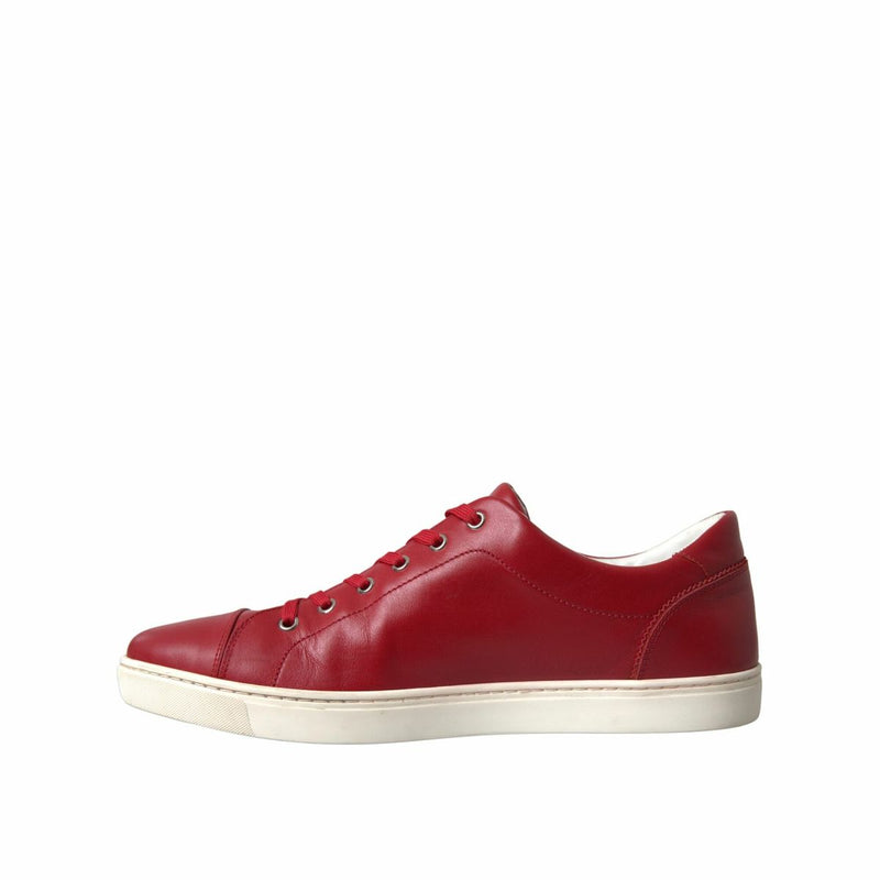 Dolce & Gabbana Elegant Red Leather Low Top Sneakers