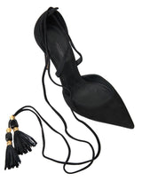 Dolce & Gabbana Elegant Black Ankle Strap Stiletto Heels