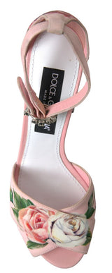 Dolce & Gabbana Floral Bejeweled Block Heel Sandals