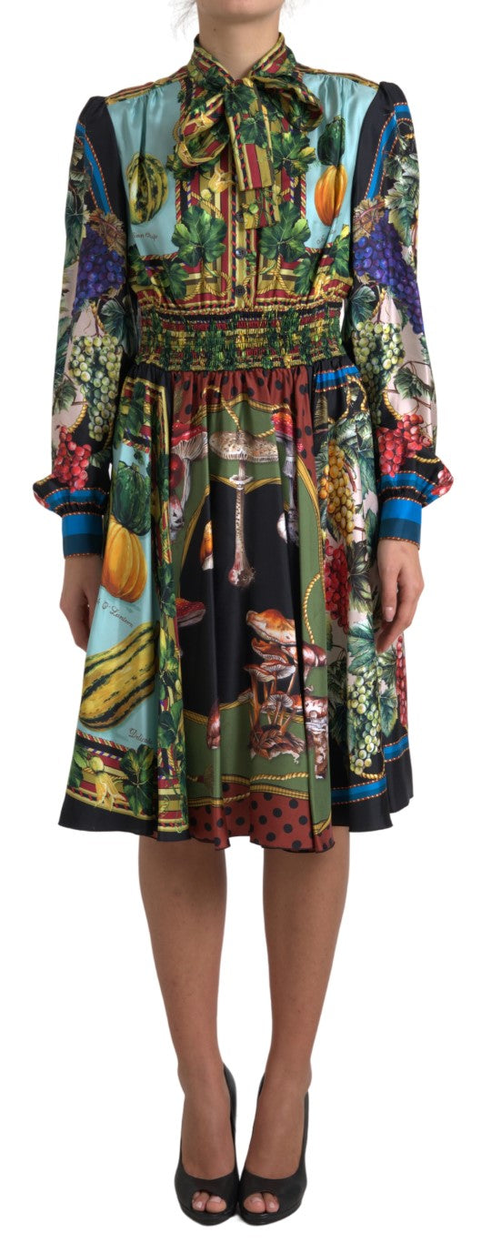 Dolce & Gabbana Elegant Multicolor Silk A-Line Dress