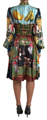 Dolce & Gabbana Elegant Multicolor Silk A-Line Dress