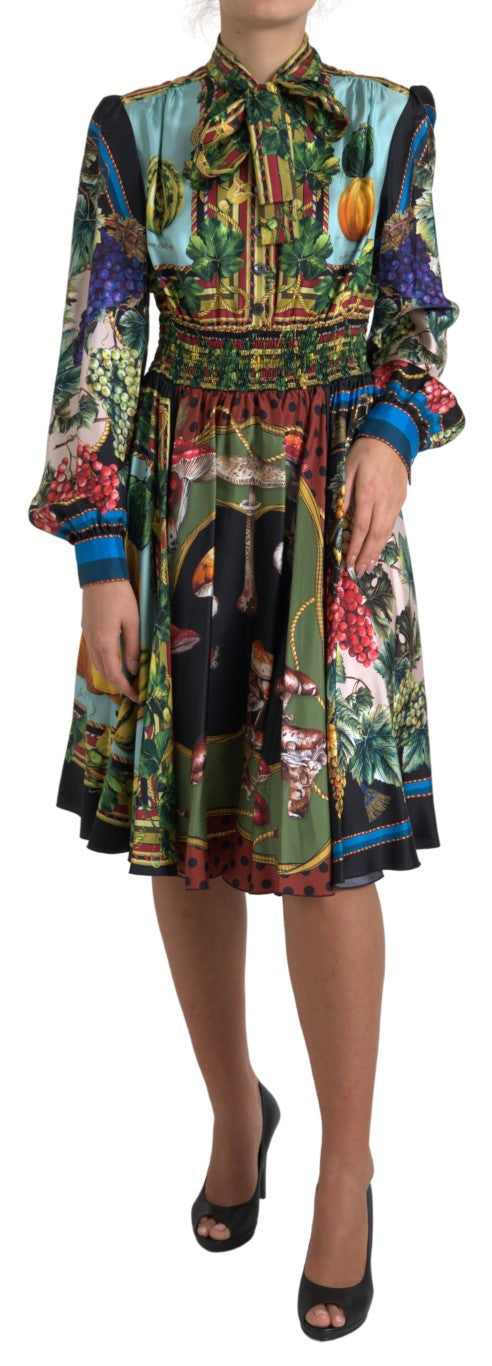 Dolce & Gabbana Elegant Multicolor Silk A-Line Dress