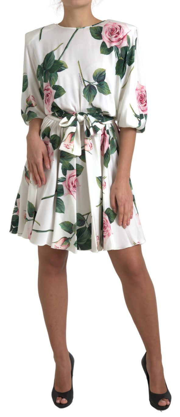 Dolce & Gabbana Elegant Floral A-Line Knee-Length Dress