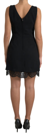 Dolce & Gabbana Elegant Sleeveless Lace Sheath Mini Dress