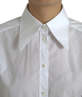 Dolce & Gabbana Elegant White Cotton Collared Top